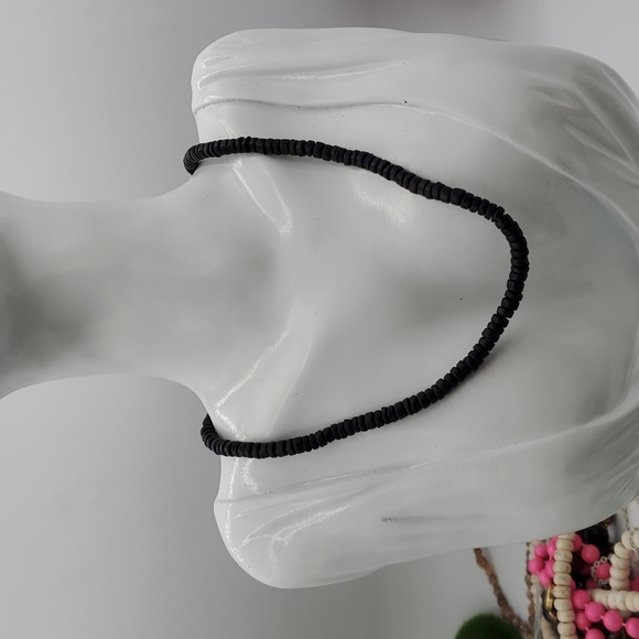 Exotic Spacer Wooden Choker Necklace 16 Inch N3615 - Picture 1 of 3